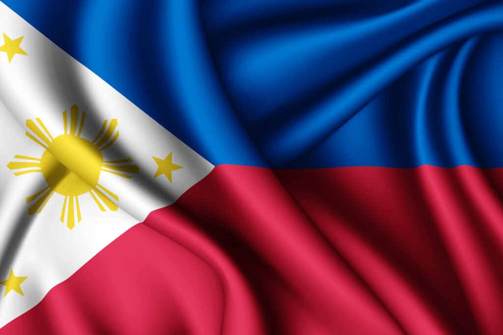 waving silk flag of Philippines Template for your design